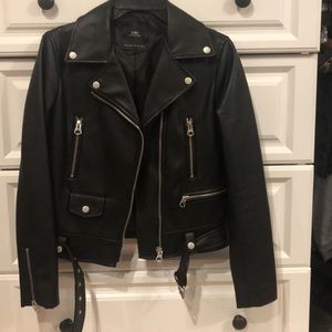 NWOT. Faux leather motorcycle jacket. Lined. Great quality and design detail.